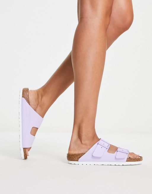 Birkenstock Arizona flat sandals in vegan lavender fog  , 2 of 4