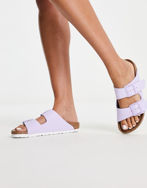 Birkenstock Arizona flat sandals in vegan lavender fog  , 3 of 4