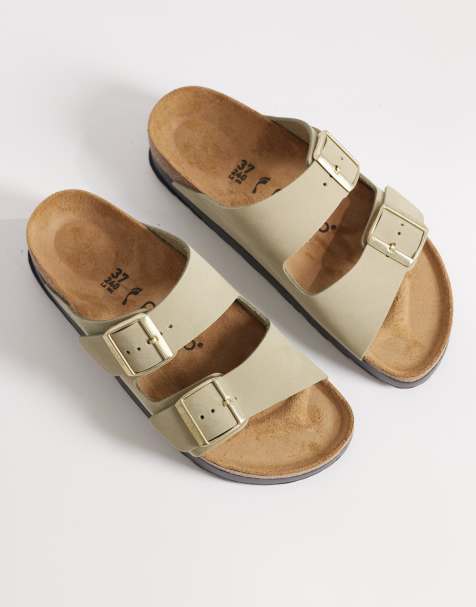 Birkenstock - Arizona Flex - Eukalyptusfarvede plateau-sandaler - view 1
