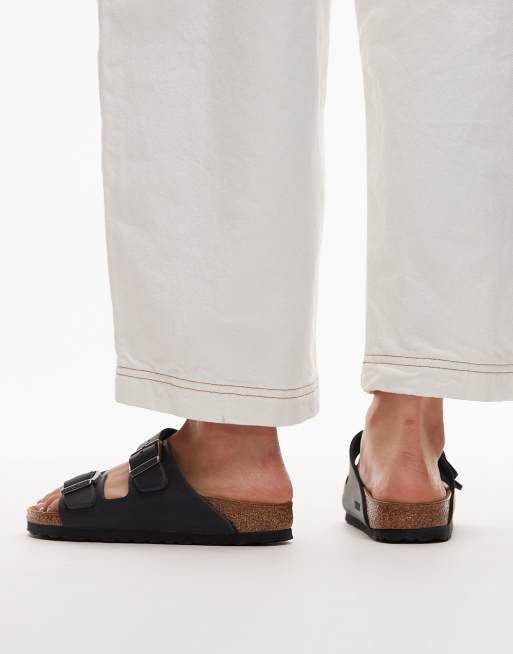 Birkenstock - Arizona - Geoliede leren sandalen in zwart, 4 van 4