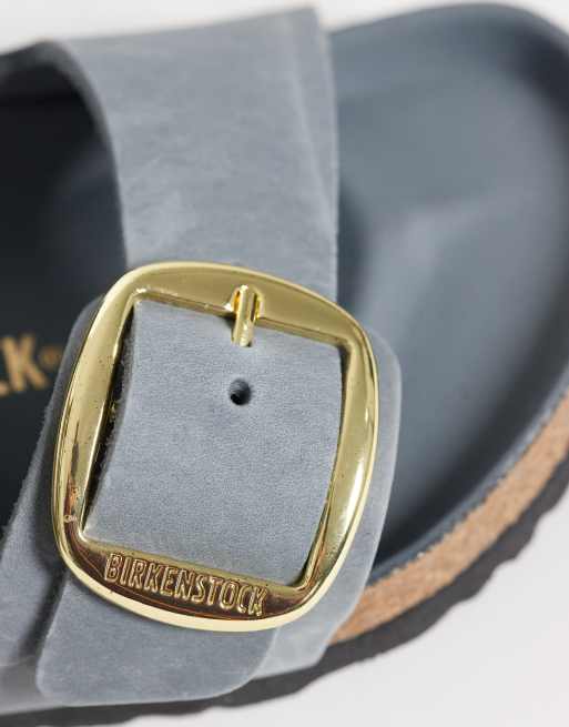 Birkenstock - Arizona - Geoliede leren sandalen met grote gesp in basaltgrijs, 3 van 4