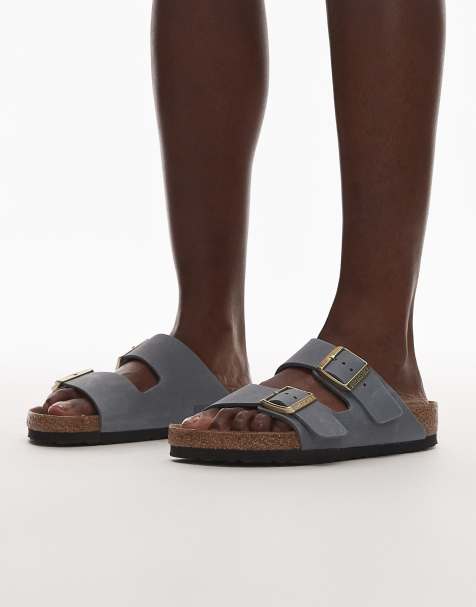 Birkenstock - Arizona - Grå lædersandaler - view 1