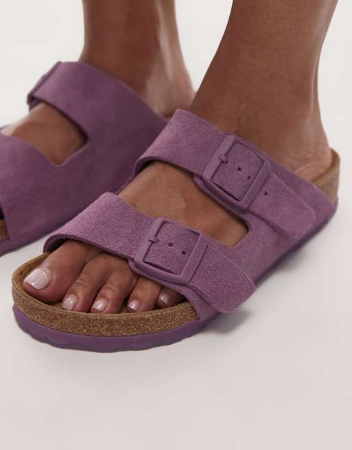Birkenstock - Arizona - Grålilla sandaler i ruskind, 3 af 4