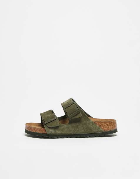 Birkenstock – Arizona – Gröna sandaler i mocka och unisex-modell - view 1