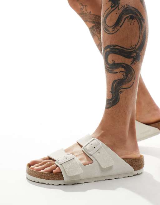 Birkenstock - Arizona - Hvide sandaler i ruskind