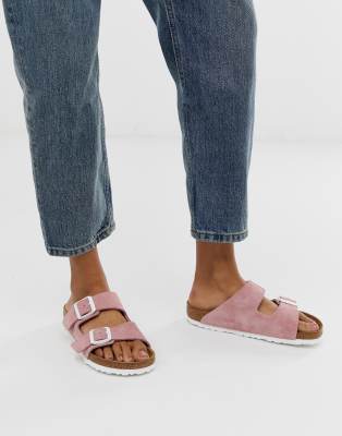 birkenstock arizona suede pink