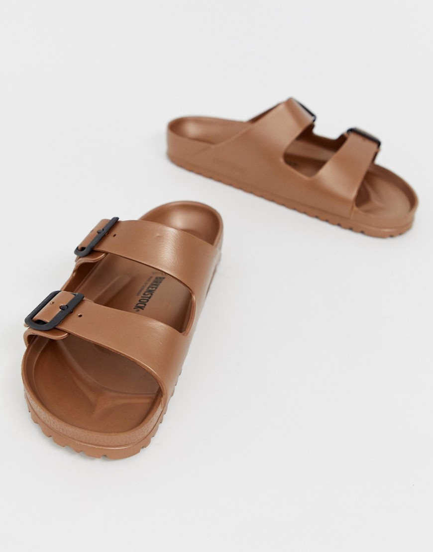 Birkenstock – Arizona – Kopparfärgade sandaler i EVA-material med metallic-finish