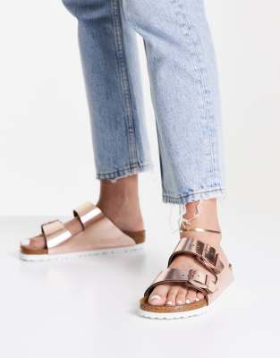 rose gold copper birkenstocks