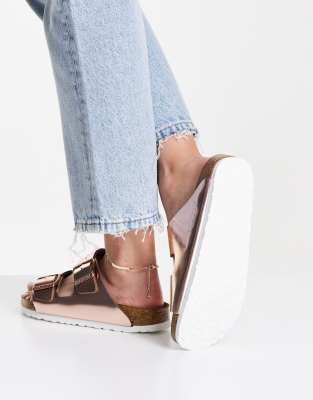 rose gold copper birkenstocks