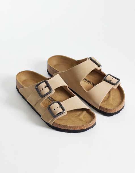 Birkenstock Arizona leather sandals in sandcastle - view 1