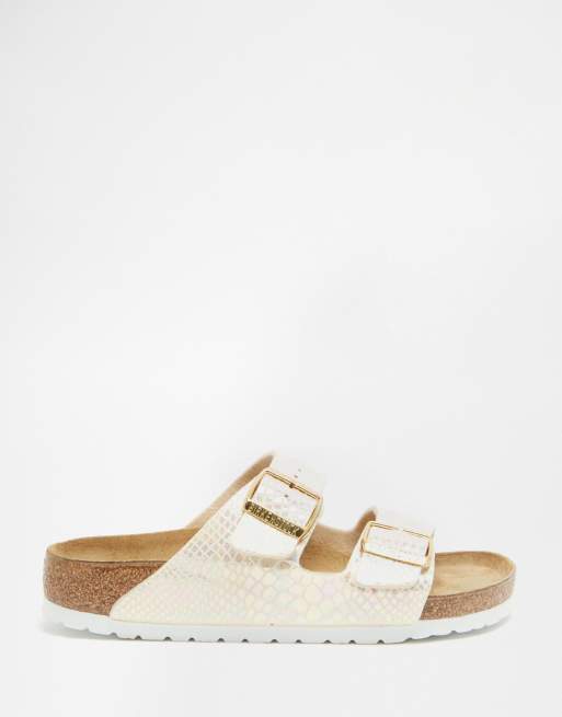 Birkenstock shiny snake online cream