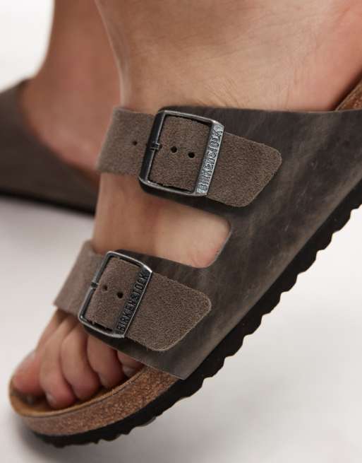 Birkenstock Arizona oiled leather sandal in concrete grey, 2 of 4