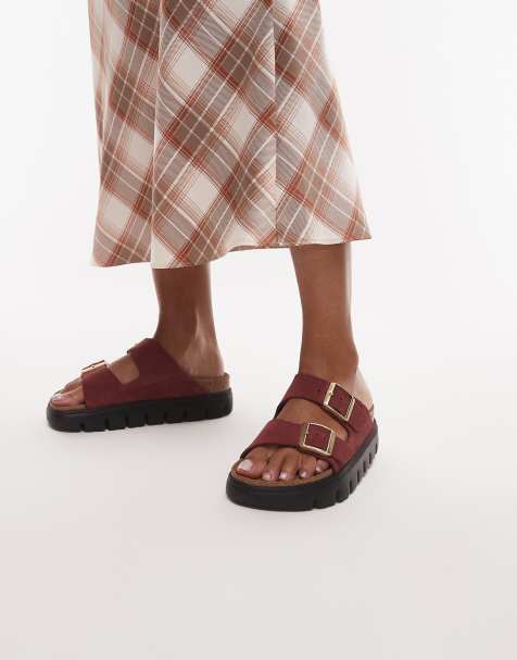 Birkenstock - Arizona Papillio - Vinrøde chunky sandaler - view 1