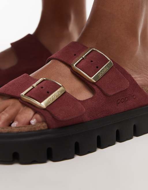 Birkenstock - Arizona Papillio - Vinrøde chunky sandaler, 2 af 4