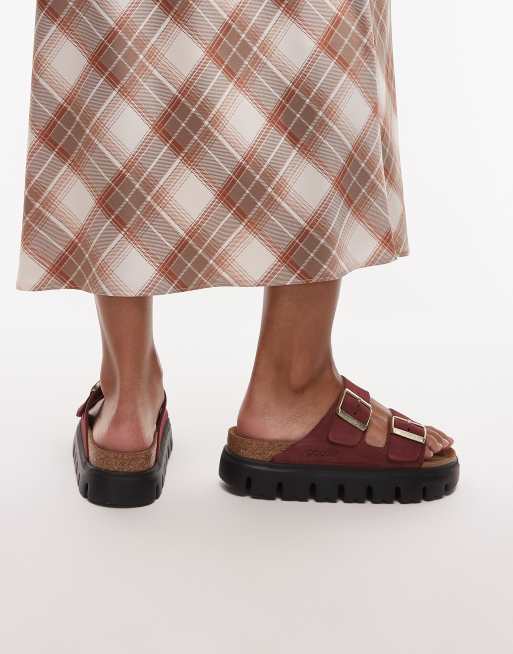Birkenstock - Arizona Papillio - Vinrøde chunky sandaler, 3 af 4