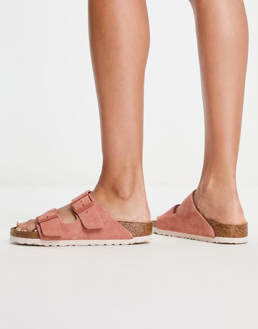 Birkenstock - Arizona - Platte suède sandalen in aarderood, 4 van 4
