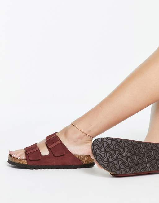Birkenstock - Arizona - Platte suède sandalen in chocolade, 4 van 4