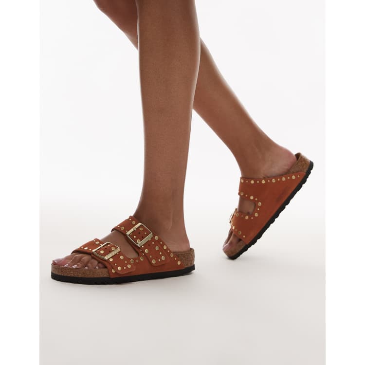 Birkenstock Arizona rivet sandal in dark rust | ASOS