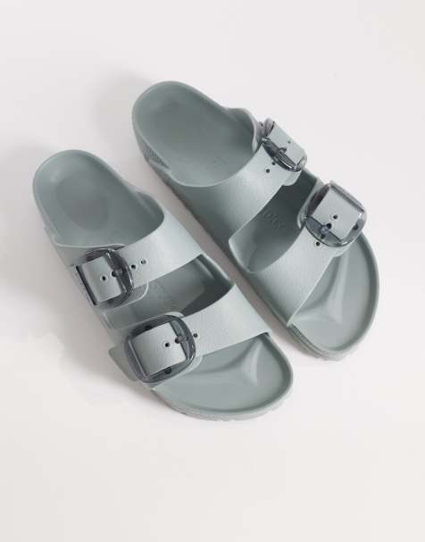 Birkenstock – Arizona – Salviagrön tofflor i EVA-material med stora spännen - view 1