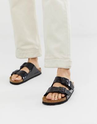 womens black patent leather birkenstocks