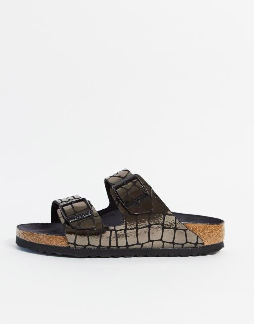 Birkenstock arizona gator online gleam black