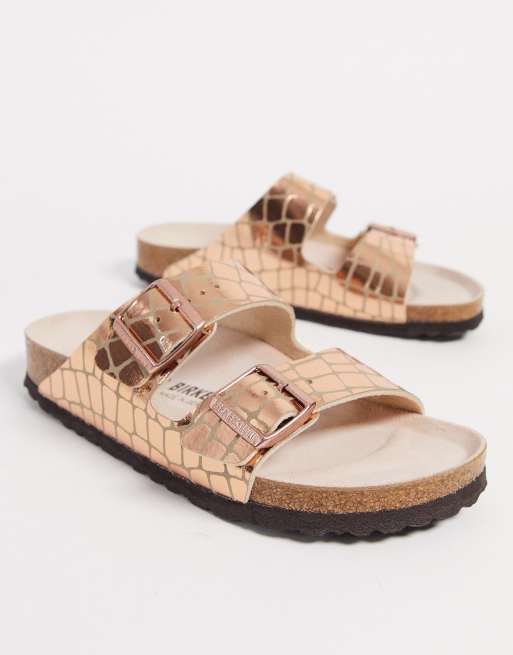 Womens rose gold birkenstocks hot sale