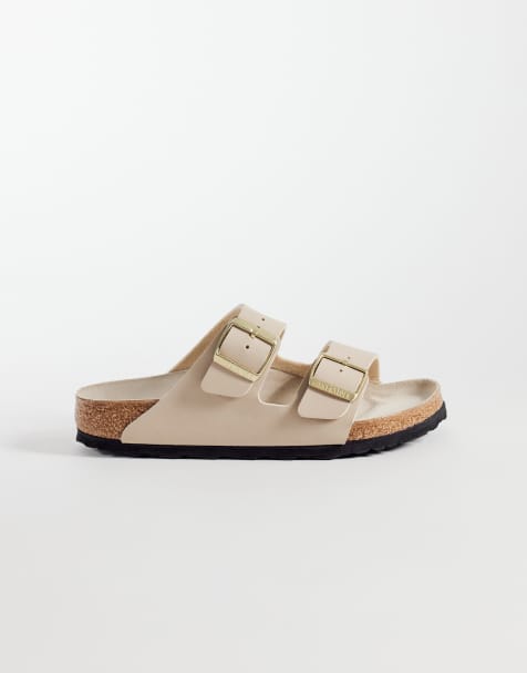 Birkenstock – Arizona – Sandalen aus Birko-Flor in der Farbe Sandcastle/Oyster - view 1