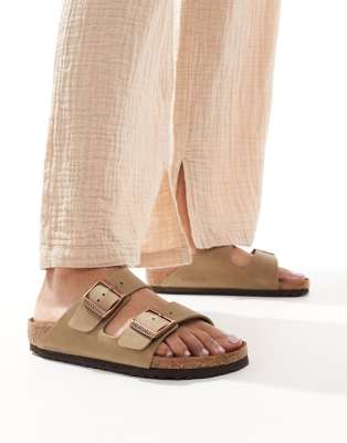 Birkenstock ‑ Arizona ‑ Sandalen aus geöltem Leder in Tabakbraun-Neutral