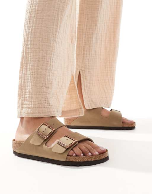 Birkenstock Arizona Sandalen aus geoltem Leder in Tabakbraun ASOS