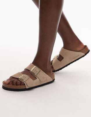Birkenstock - Arizona - Sandalen aus Wildleder in Sandbeige-Neutral