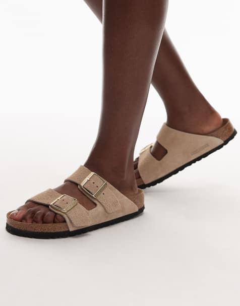 Birkenstock – Arizona – Sandalen aus Wildleder in Sandbeige - view 1