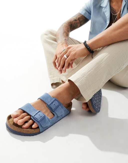 Birkenstock - Arizona - Sandalen in blauw suède