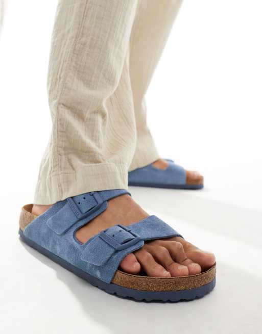 Birkenstock - Arizona - Sandalen in blauw suède, 3 van 4
