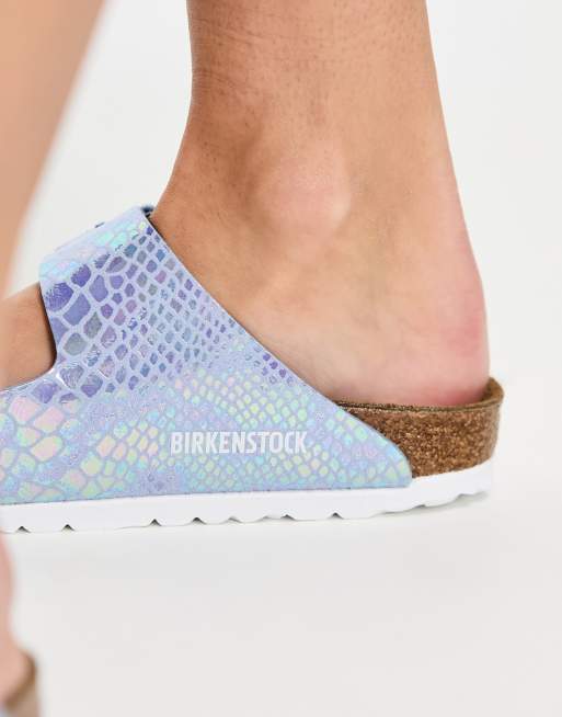 Birkenstock – Arizona – Sandalen in Flieder mit Schlangenmuster, 4 von 4