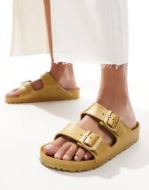 Birkenstock Gizeh Sandalen aus Nubukleder in Beige mit groBer Schnalle ASOS