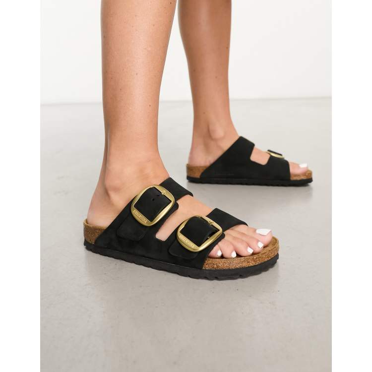 Birkenstock Arizona Sandalen in Schwarz mit groBer Schnalle ASOS