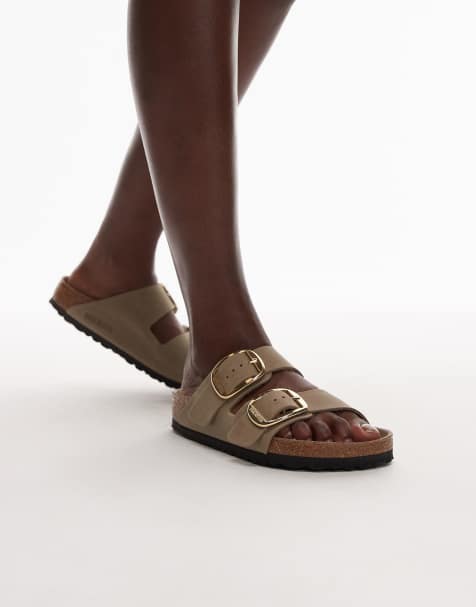 Birkenstock – Arizona – Sandalen in Tabakbraun mit großer Schnalle - view 1