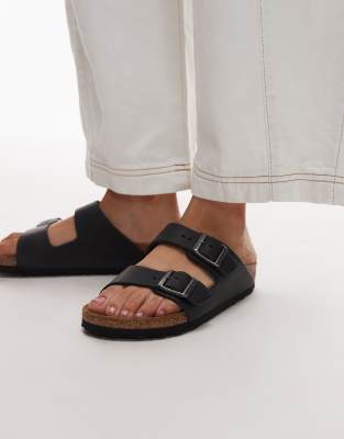 Birkenstock - Arizona - Sandales en cuir effet huilé - Noir