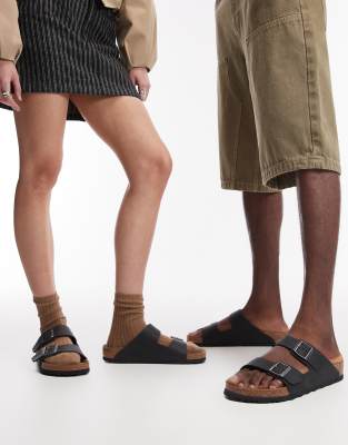 Birkenstock - Arizona - Sandales en cuir effet huilé - Noir