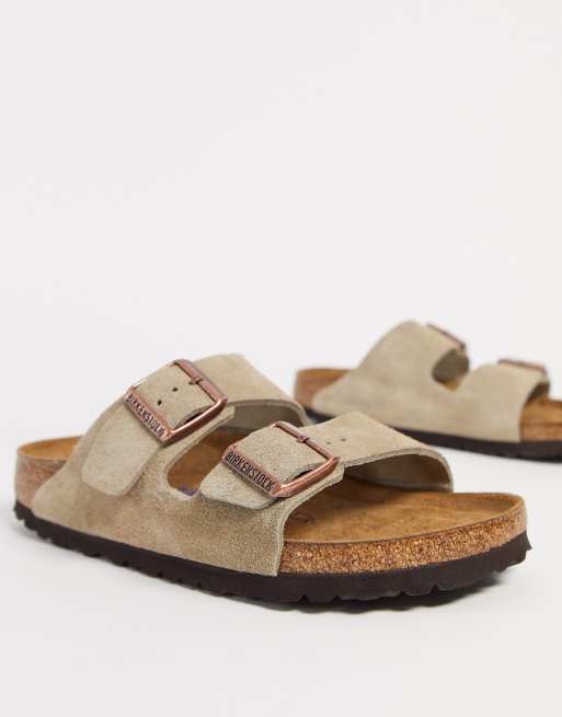 Birkenstock - Arizona - Sandales plates en daim - Taupe, 3 de 4