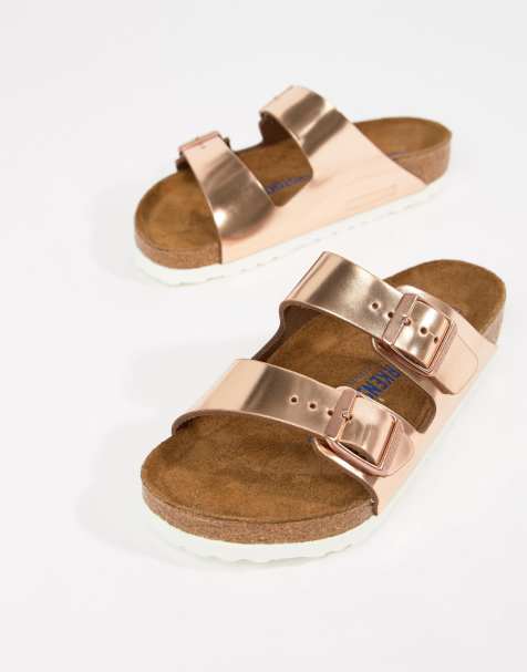 Birkenstock - Arizona - Sandales plates - Or rose