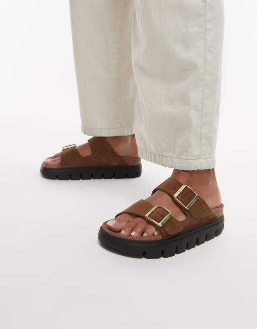 Birkenstock - Arizona - Sandali colore tè scuro con suola spessa