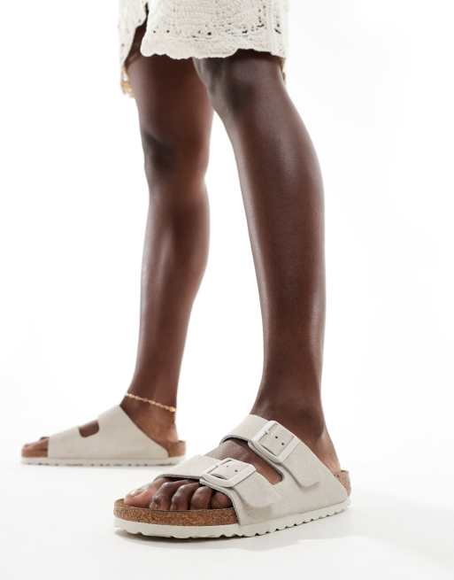 Birkenstock - Arizona - Sandali in camoscio bianco antico, 2 di 4
