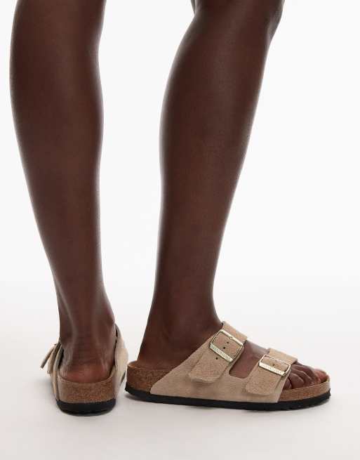 Birkenstock - Arizona - Sandali in camoscio color sabbia, 2 di 4