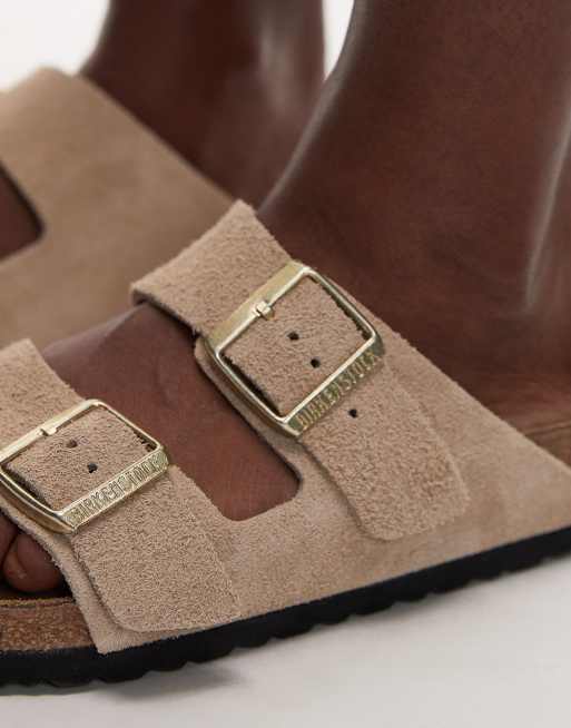 Birkenstock - Arizona - Sandali in camoscio color sabbia, 3 di 4