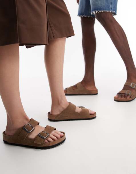 Birkenstock - Arizona - Sandali in camoscio color tè scuro - view 1