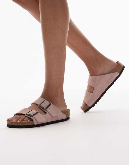 Birkenstock - Arizona - Sandali in camoscio rosa argilla, 2 di 4