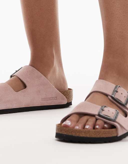 Birkenstock - Arizona - Sandali in camoscio rosa argilla, 4 di 4