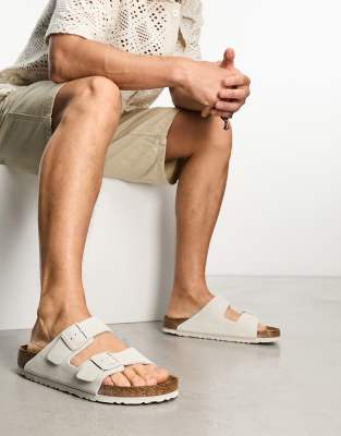 Birkenstock Arizona sandals in antique white suede