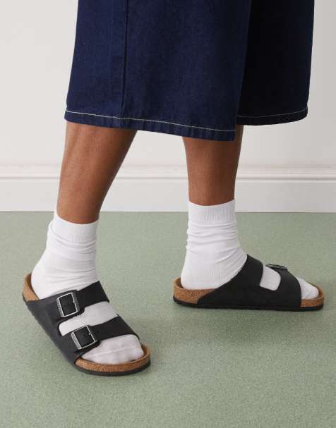 Birkenstock Arizona sandals in black Oiled Leather - view 1